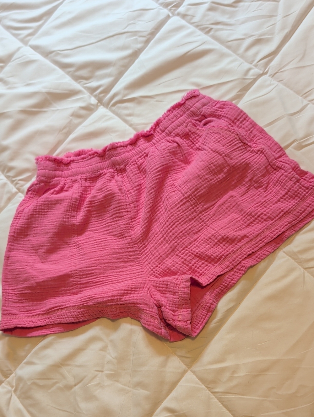 aerie Hot Pink High-Waist Textured Lounge Shorts